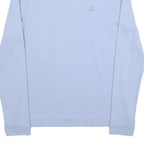 ADIDAS Womens Light Blue Plain Cotton V-Neck Basic Knit Jumper UK 10 Sporty