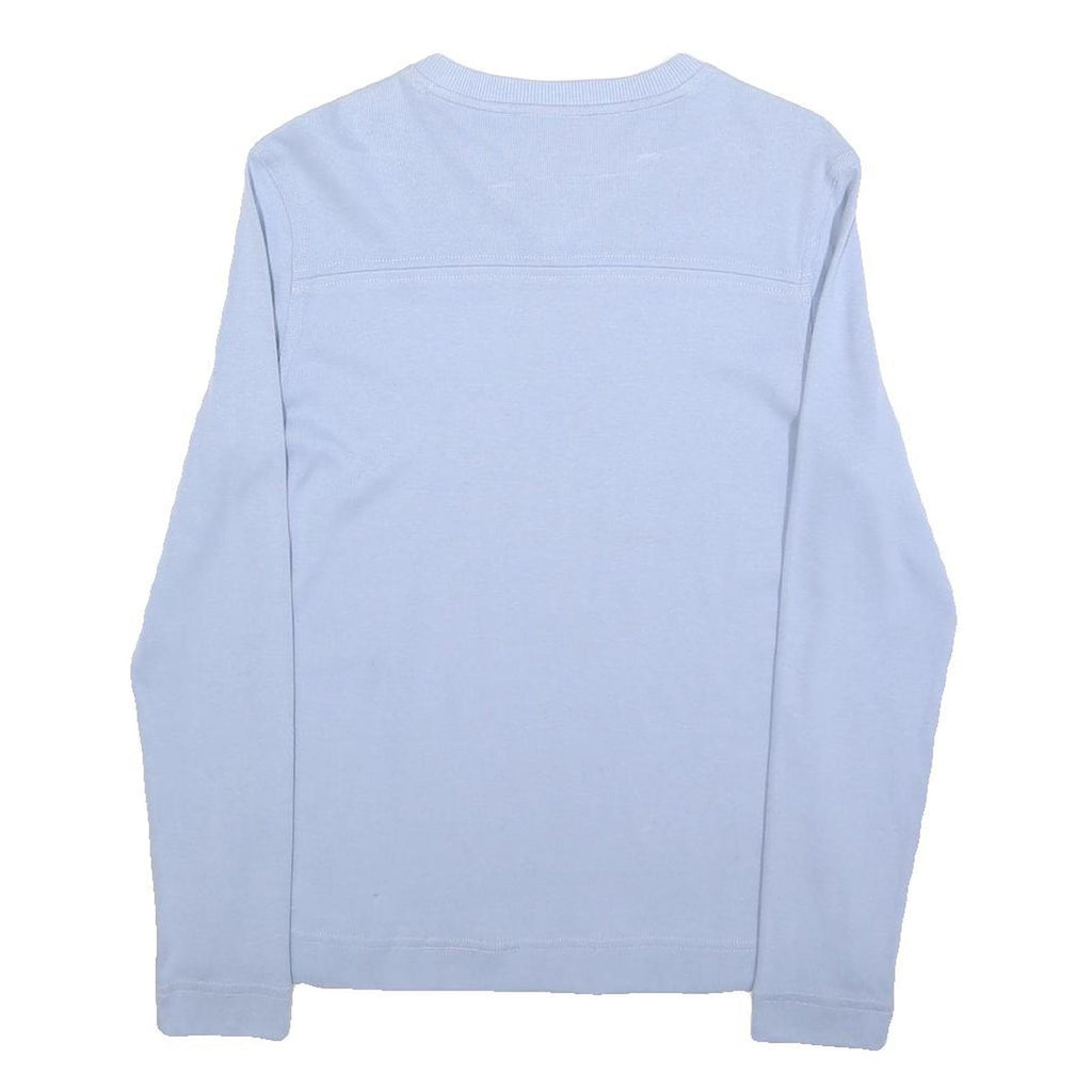 ADIDAS Womens Light Blue Plain Cotton V-Neck Basic Knit Jumper UK 10 Sporty