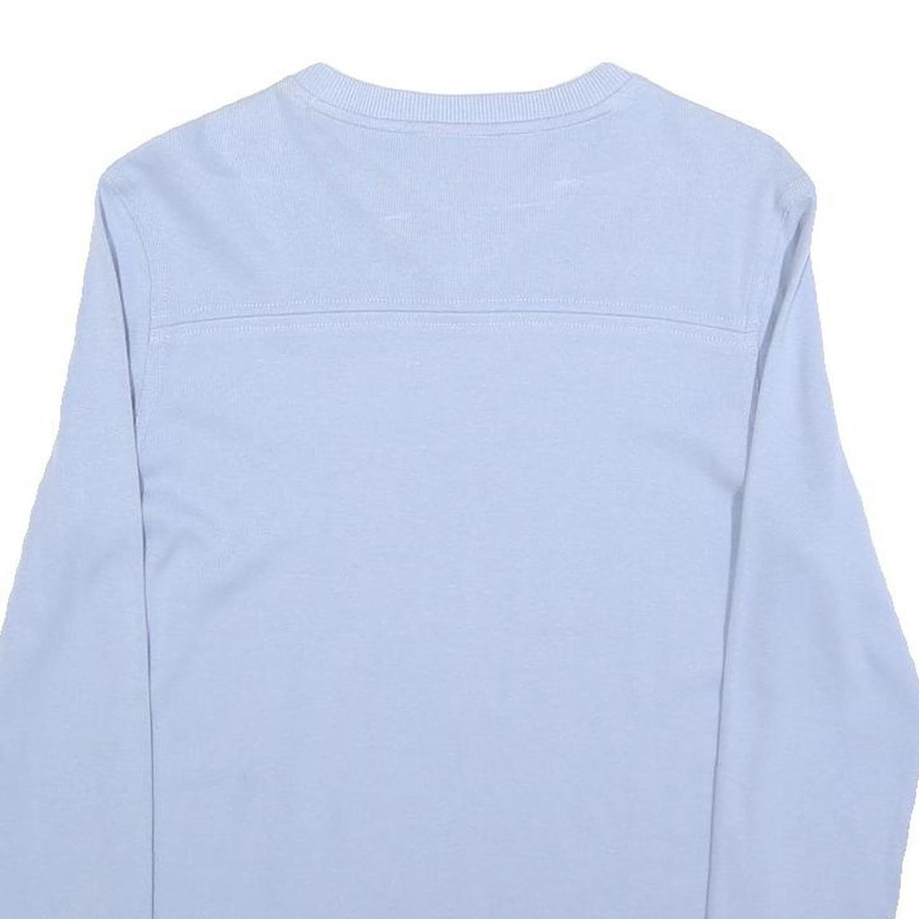 ADIDAS Womens Light Blue Plain Cotton V-Neck Basic Knit Jumper UK 10 Sporty