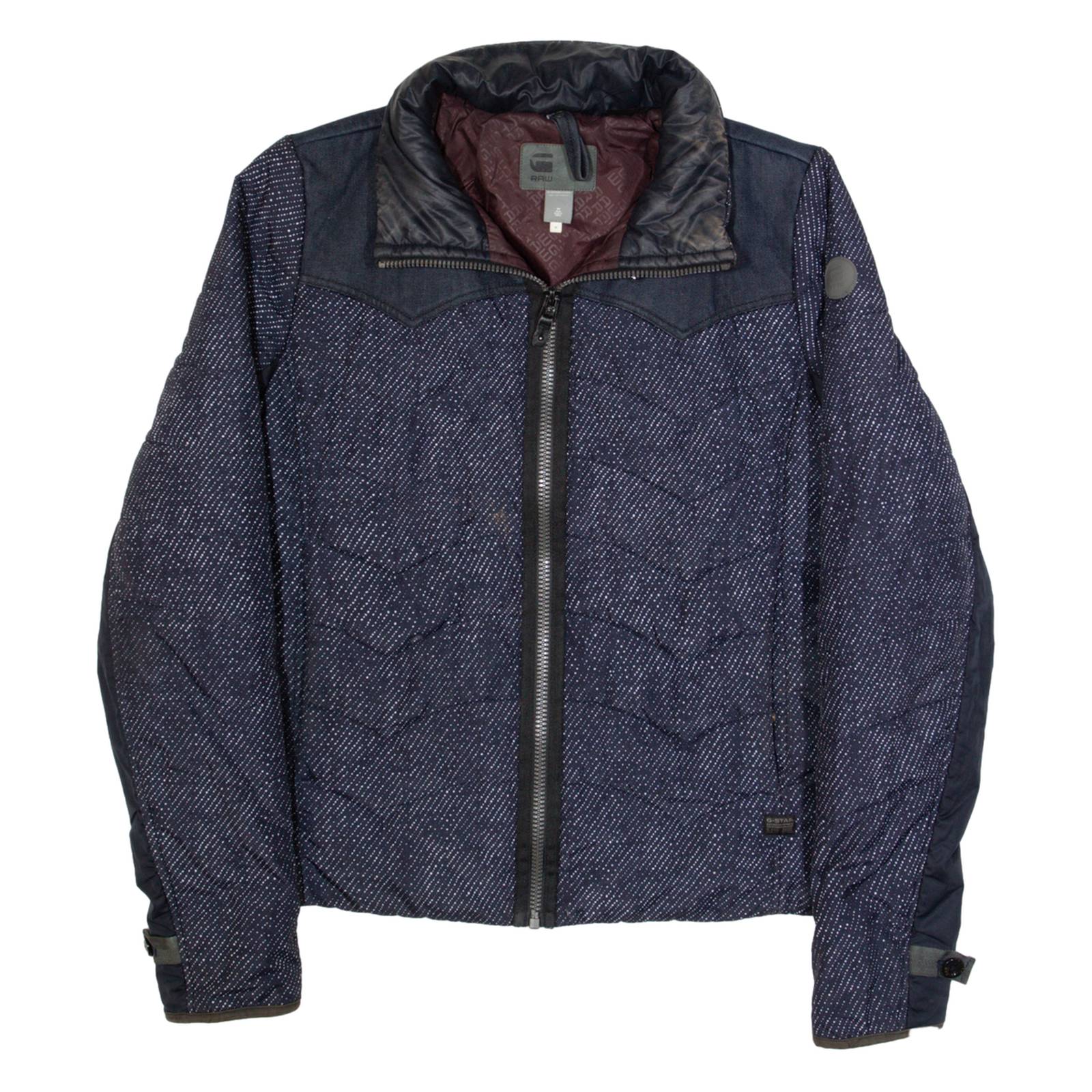 G-STAR Womens Puffer Jacket Blue Spotted M