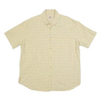 WOOLRICH Mens Yellow & Blue Checked Cotton Shirt XL Summer Casual Short Sleeve