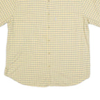 WOOLRICH Mens Yellow & Blue Checked Cotton Shirt XL Summer Casual Short Sleeve
