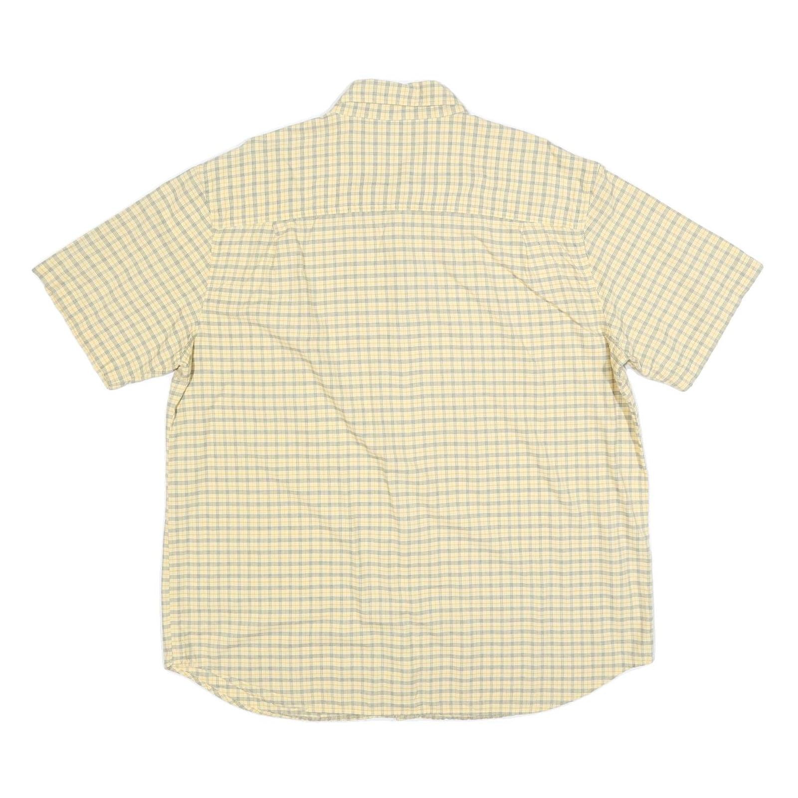 WOOLRICH Mens Yellow & Blue Checked Cotton Shirt XL Summer Casual Short Sleeve