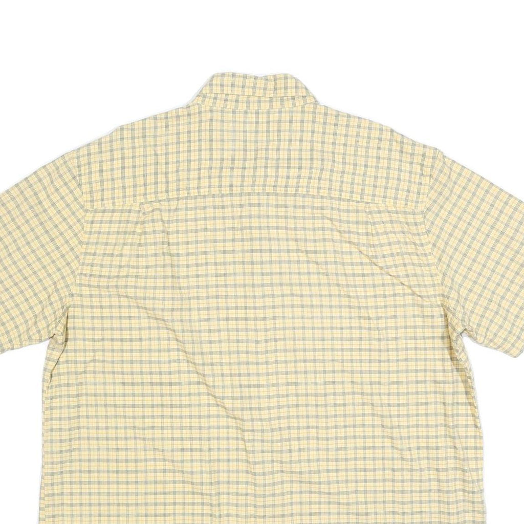 WOOLRICH Mens Yellow & Blue Checked Cotton Shirt XL Summer Casual Short Sleeve