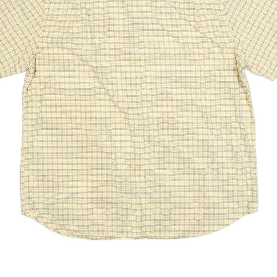 WOOLRICH Mens Yellow & Blue Checked Cotton Shirt XL Summer Casual Short Sleeve