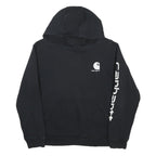 CARHARTT Boys Black Hoodie 15Y Cotton Blend Pullover Hooded Sweatshirt