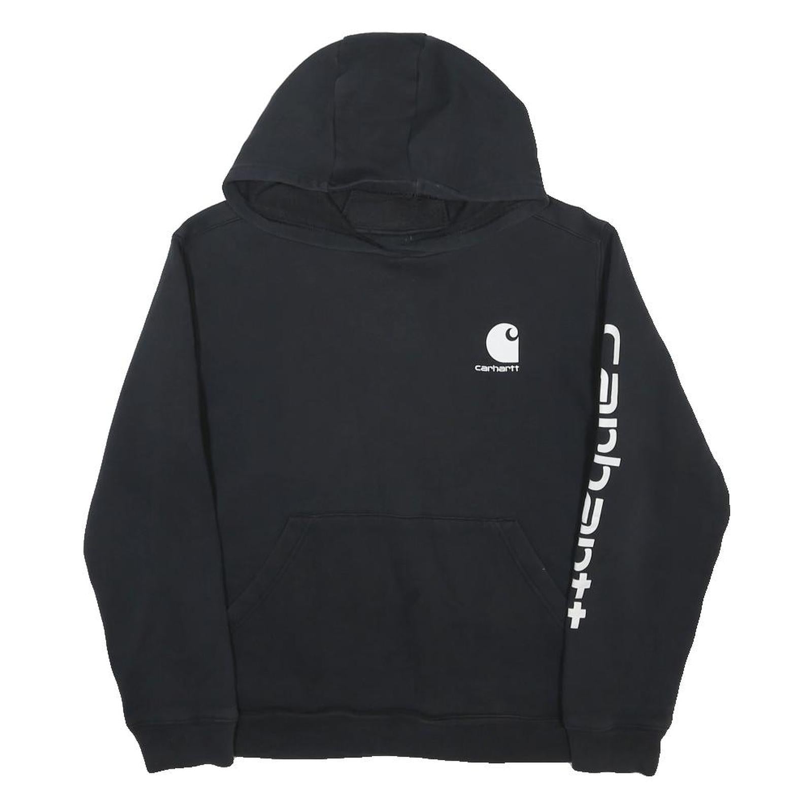 CARHARTT Boys Black Hoodie 15Y Cotton Blend Pullover Hooded Sweatshirt