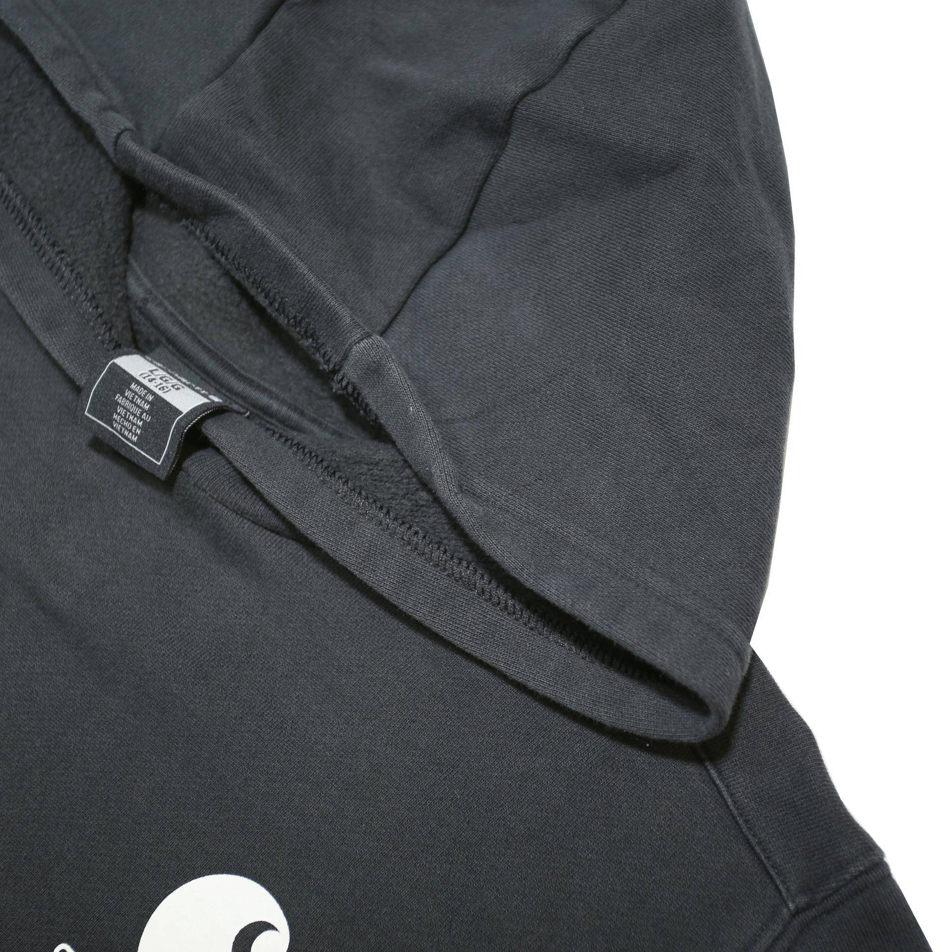 CARHARTT Boys Black Hoodie 15Y Cotton Blend Pullover Hooded Sweatshirt