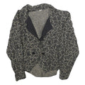 Womens Black & Grey Paisley Pattern Button Jacket L Woven Classic Elegant