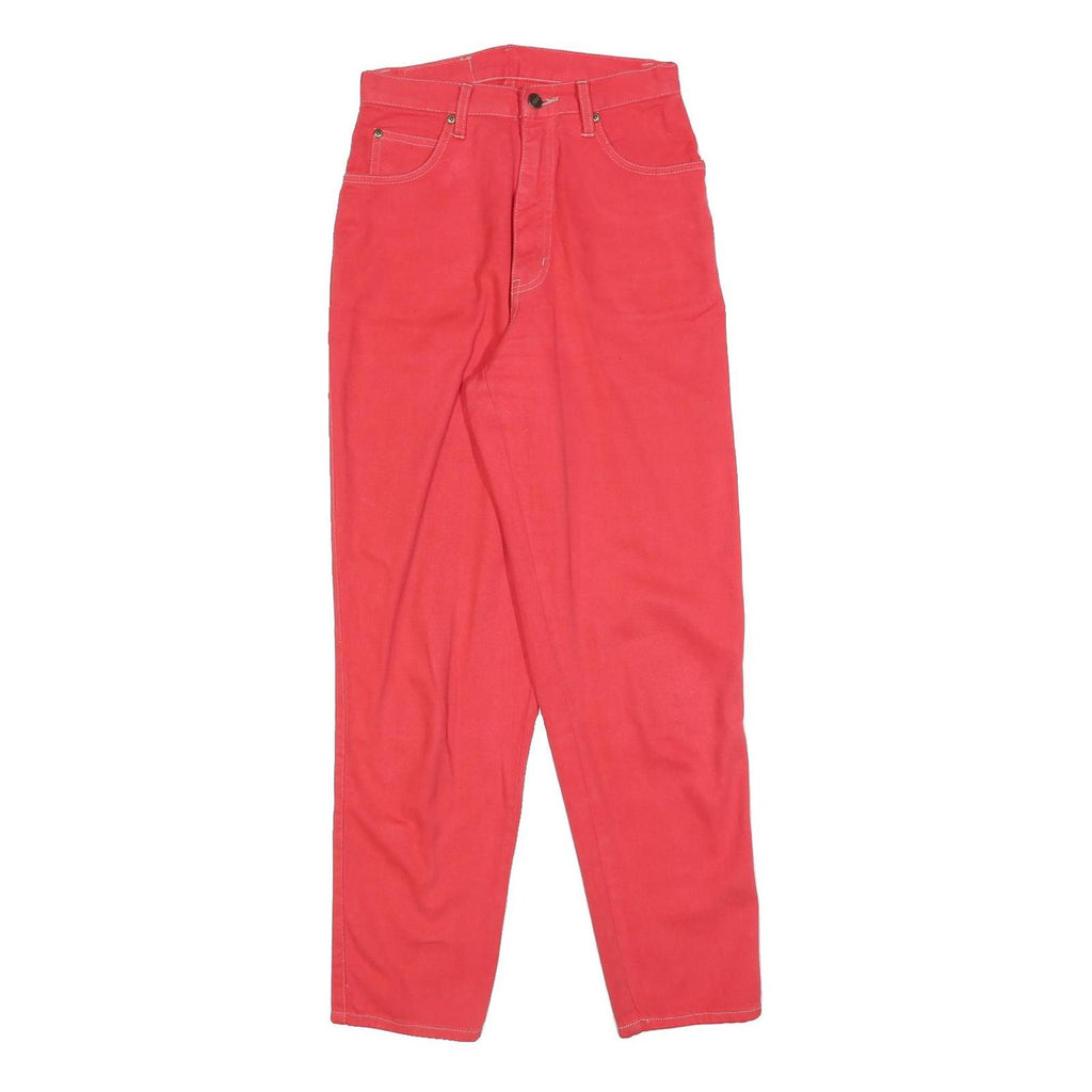 BASIC Womens Regular Fit Red Cotton Blend Denim Jeans W26 L28 Casual Classic