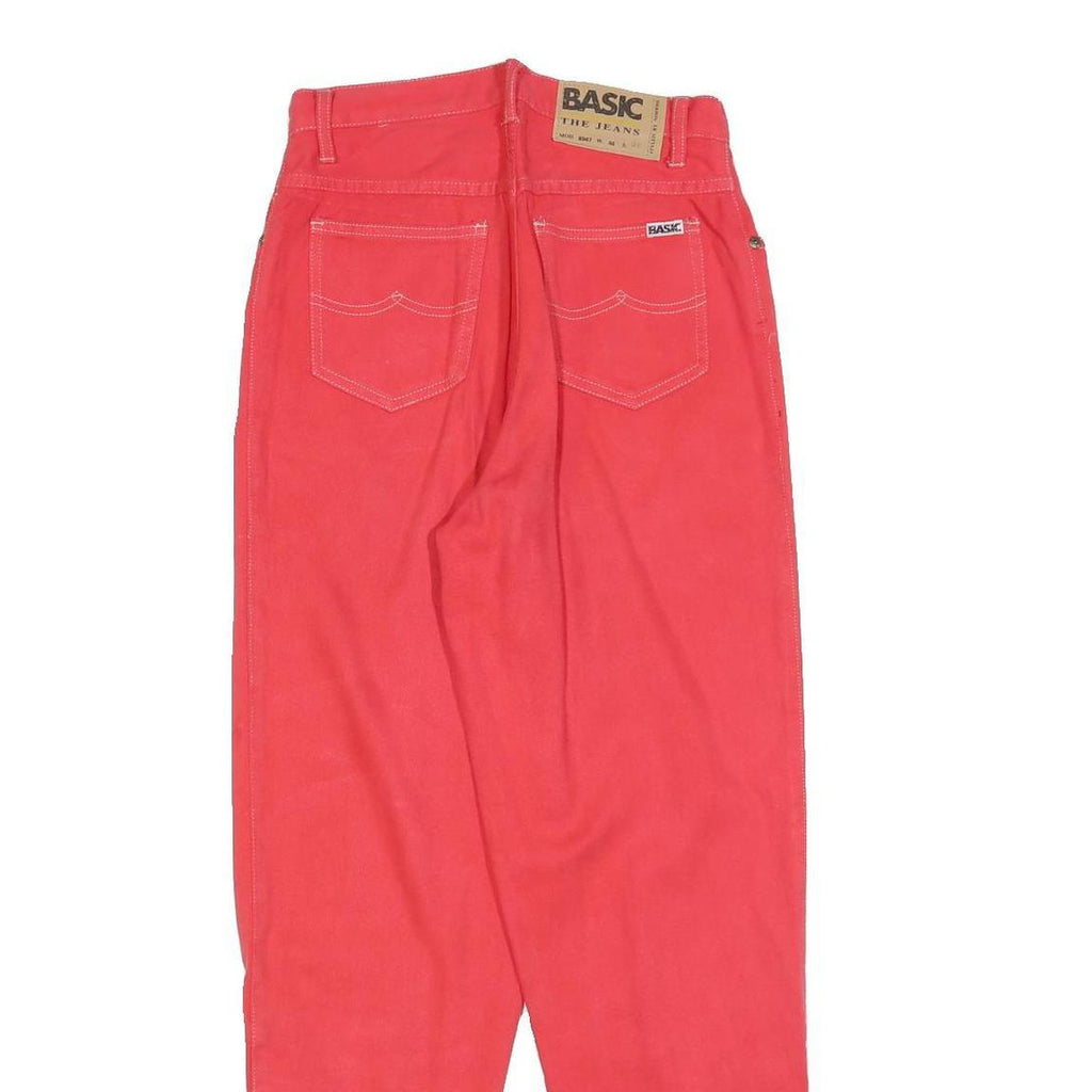 BASIC Womens Regular Fit Red Cotton Blend Denim Jeans W26 L28 Casual Classic