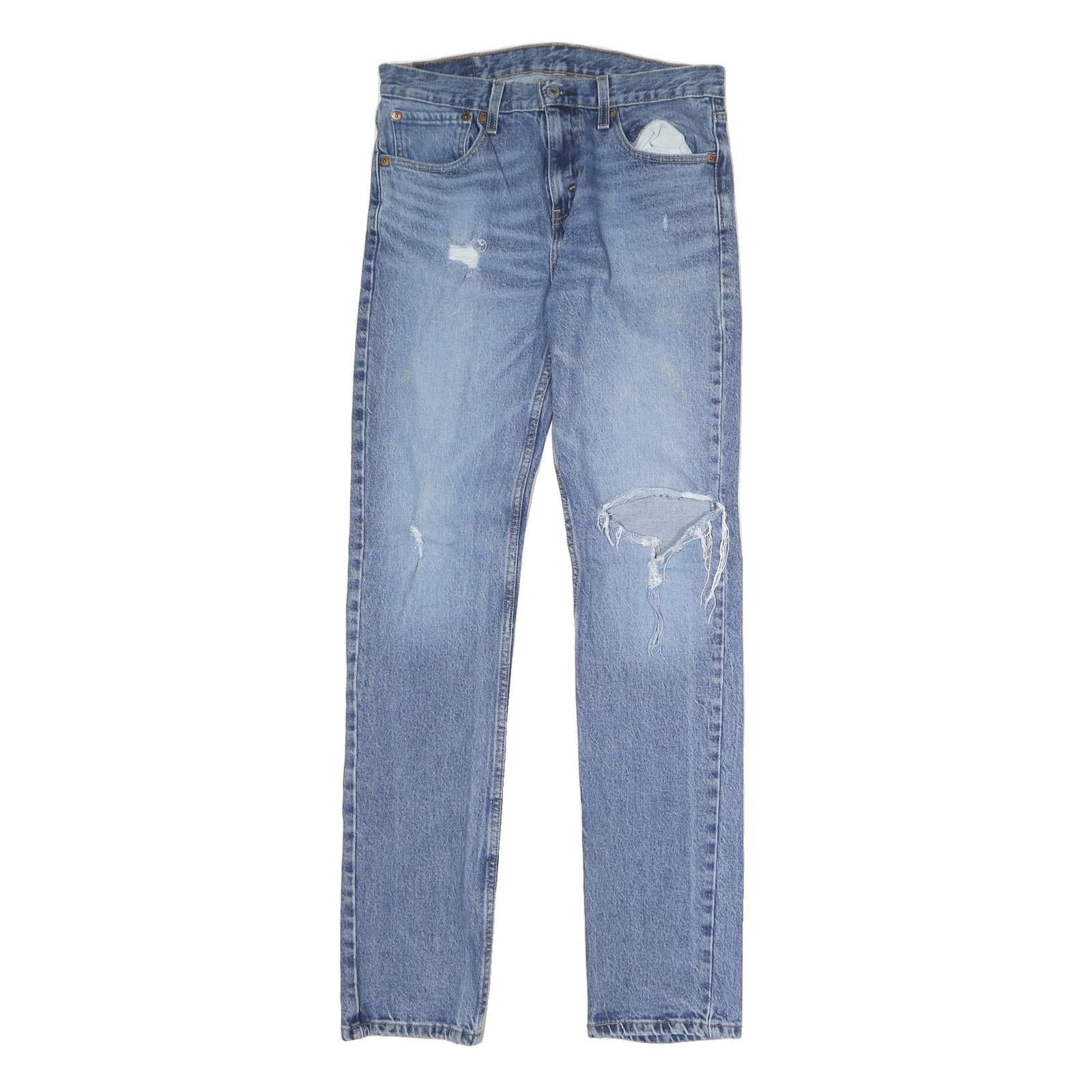 LEVI'S 511 Skinny Mens Jeans Blue Slim Skinny Denim Medium W32 L34 Ripped