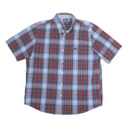 CHAPS Mens Blue & Red Check Shirt XL Button Down Cotton Casual Fashion