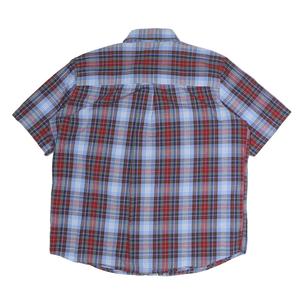 CHAPS Mens Blue & Red Check Shirt XL Button Down Cotton Casual Fashion
