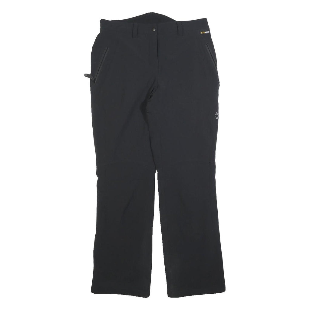JACK WOLFSKIN Womens Polyester Blend Black Regular Fit Straight Leg Trousers W28