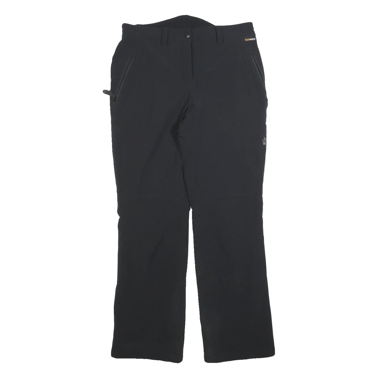 JACK WOLFSKIN Womens Polyester Blend Black Regular Fit Straight Leg Trousers W28