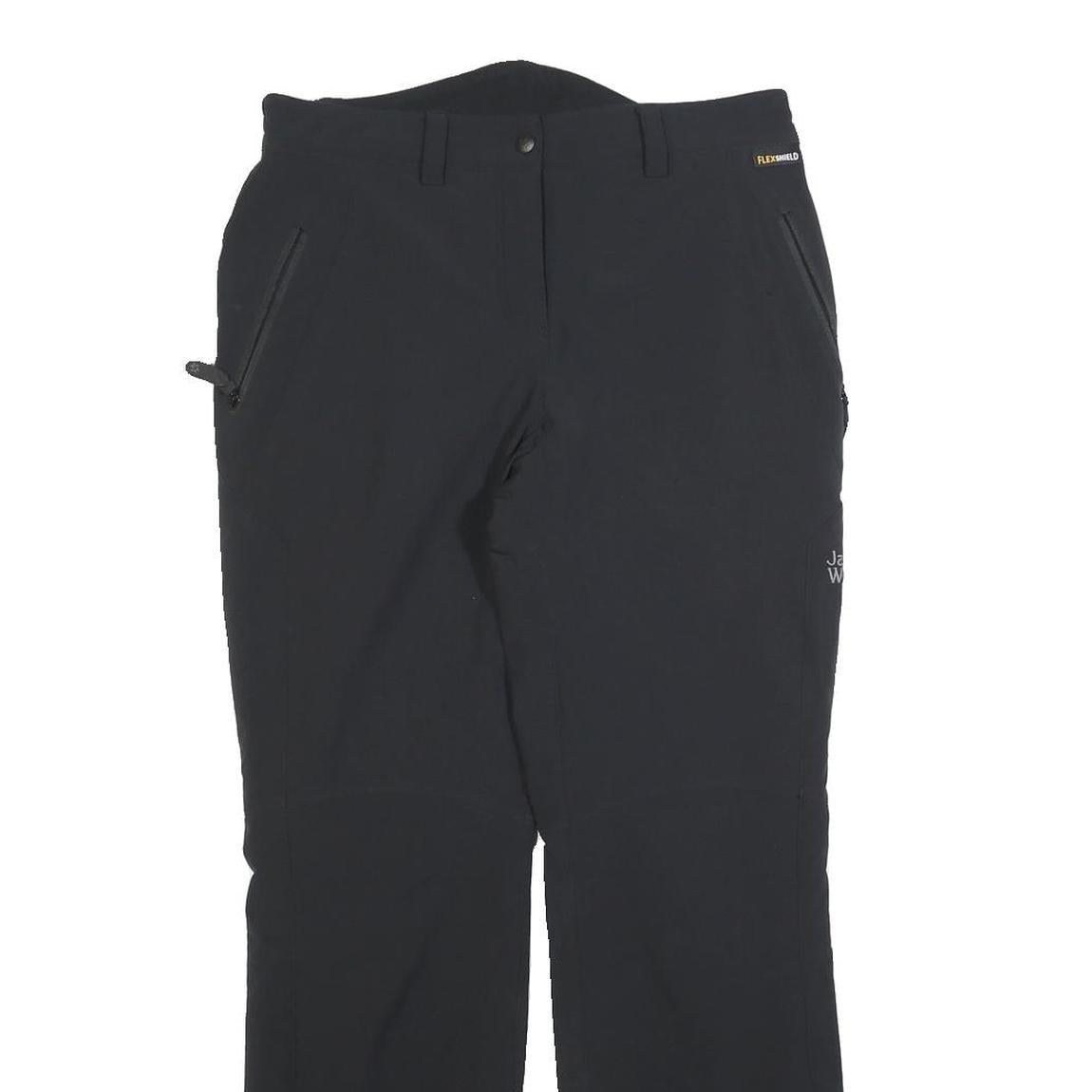 JACK WOLFSKIN Womens Polyester Blend Black Regular Fit Straight Leg Trousers W28