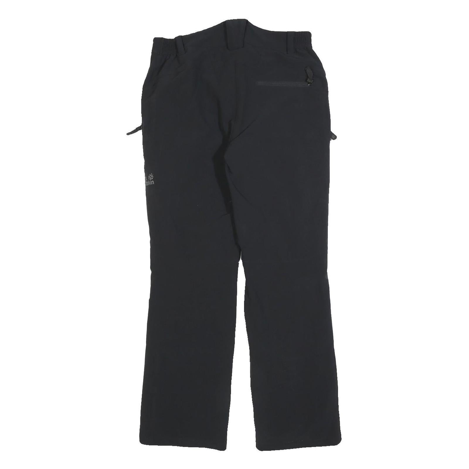 JACK WOLFSKIN Womens Polyester Blend Black Regular Fit Straight Leg Trousers W28