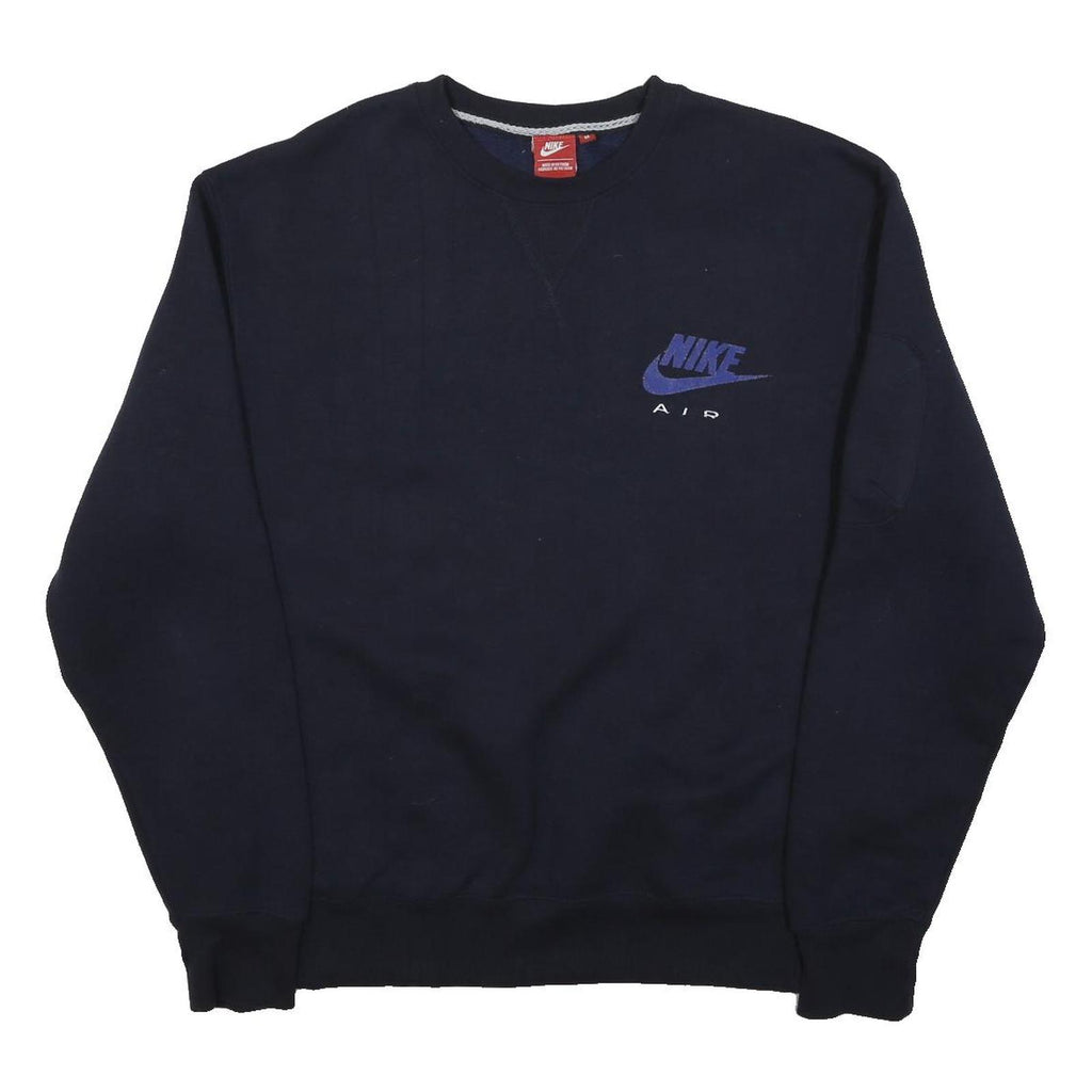 NIKE Mens Black Cotton Blend Crew Neck M Air Logo Sweatshirt Pullover
