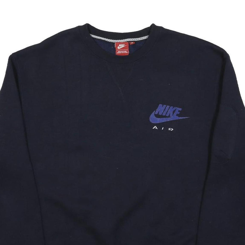NIKE Mens Black Cotton Blend Crew Neck M Air Logo Sweatshirt Pullover