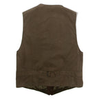Mens Waistcoat Brown Leather Suede 90s M