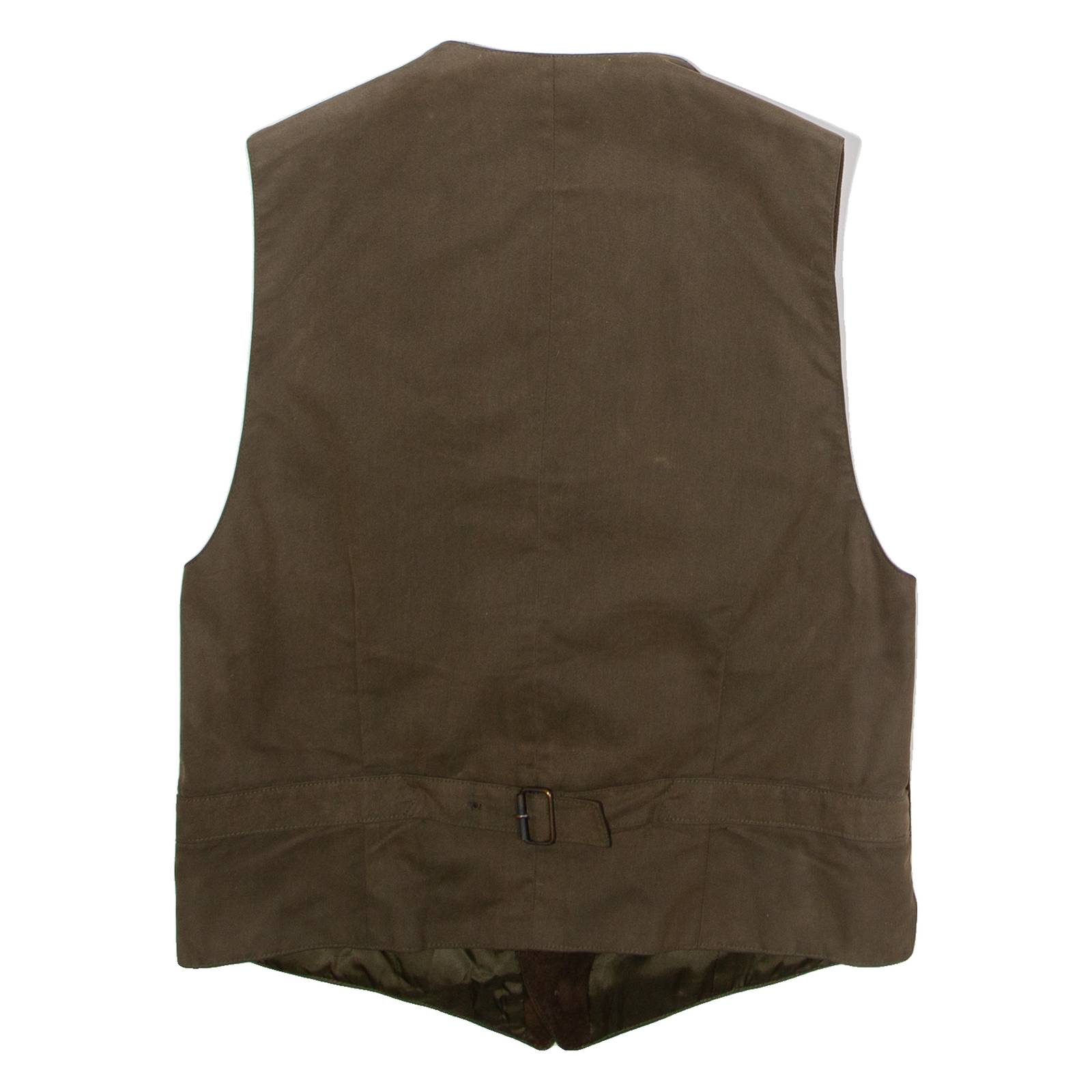 Mens Waistcoat Brown Leather Suede 90s M