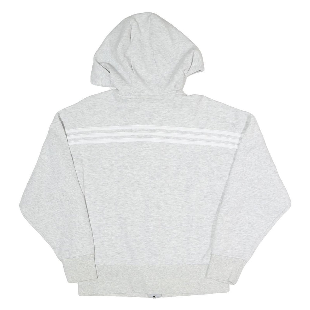 ADIDAS Womens Grey Full Zip Hoodie M Cotton Blend Casual Sportswear