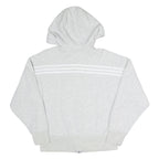 ADIDAS Womens Grey Full Zip Hoodie M Cotton Blend Casual Sportswear