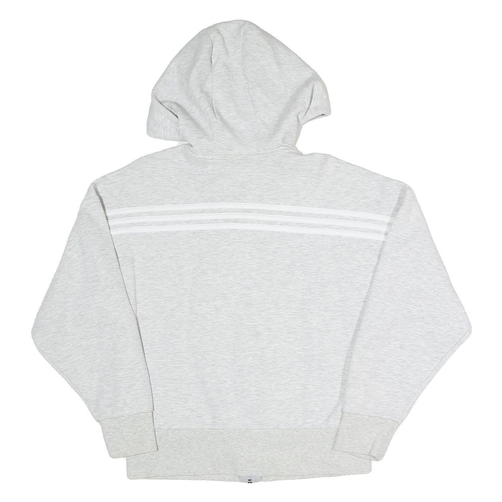 ADIDAS Womens Grey Full Zip Hoodie M Cotton Blend Casual Sportswear