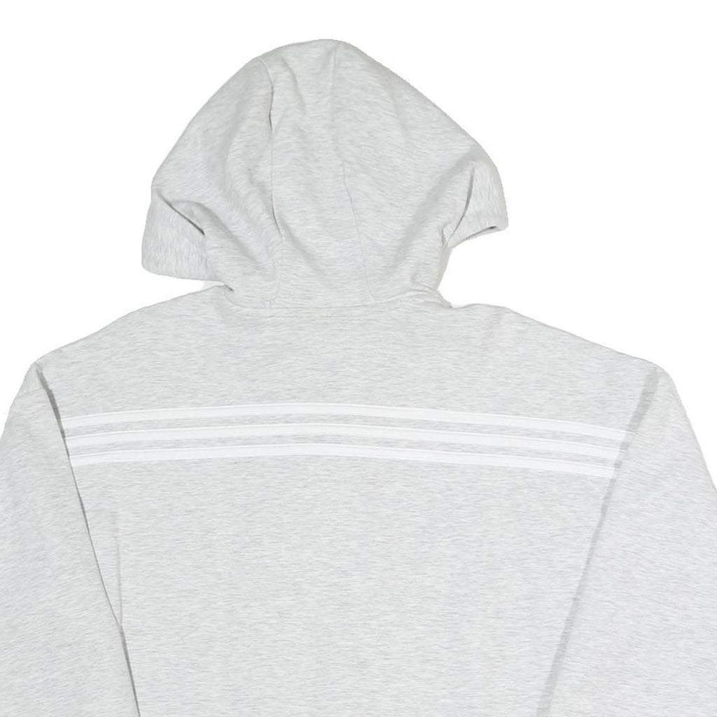 ADIDAS Womens Grey Full Zip Hoodie M Cotton Blend Casual Sportswear