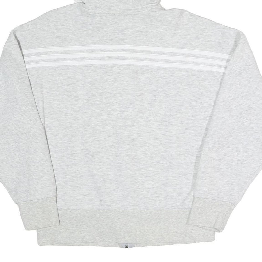ADIDAS Womens Grey Full Zip Hoodie M Cotton Blend Casual Sportswear