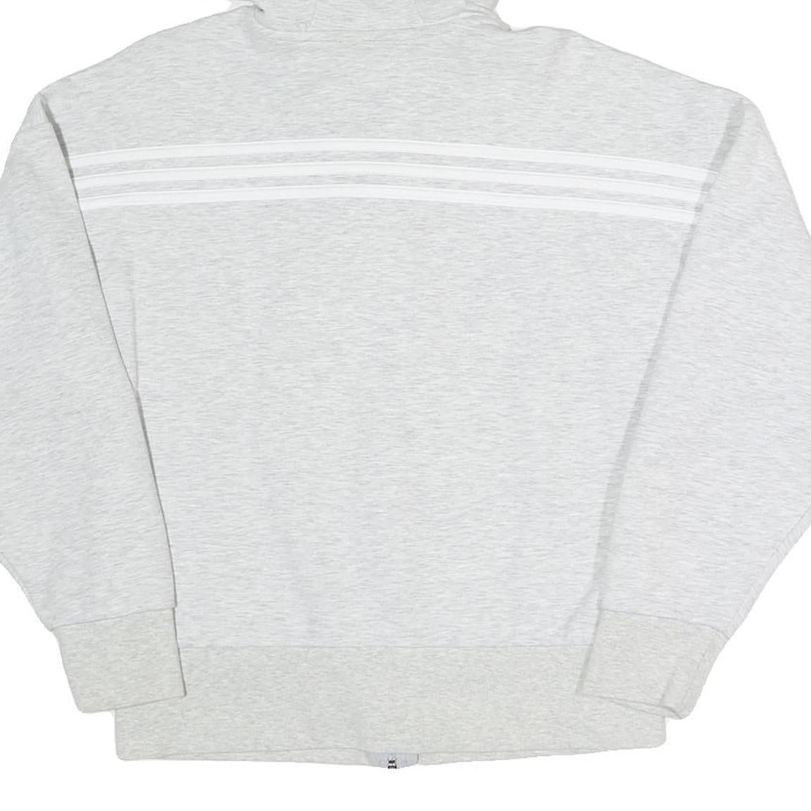 ADIDAS Womens Grey Full Zip Hoodie M Cotton Blend Casual Sportswear