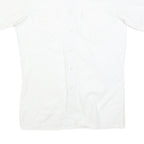Mens White Short Sleeve Cotton Blend Shirt M Casual Button Pocket