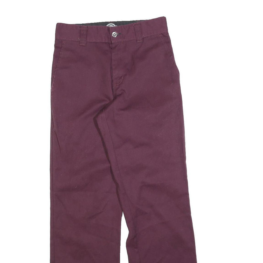DICKIES Mens Regular Fit Burgundy Cotton Blend Trousers W28 L32 Workwear Classic