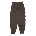 FB SISTER Womens Cotton Blend Brown Relaxed Cargo Trousers W24 L26 Utility Style