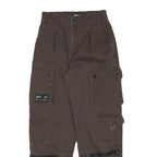 FB SISTER Womens Cotton Blend Brown Relaxed Cargo Trousers W24 L26 Utility Style
