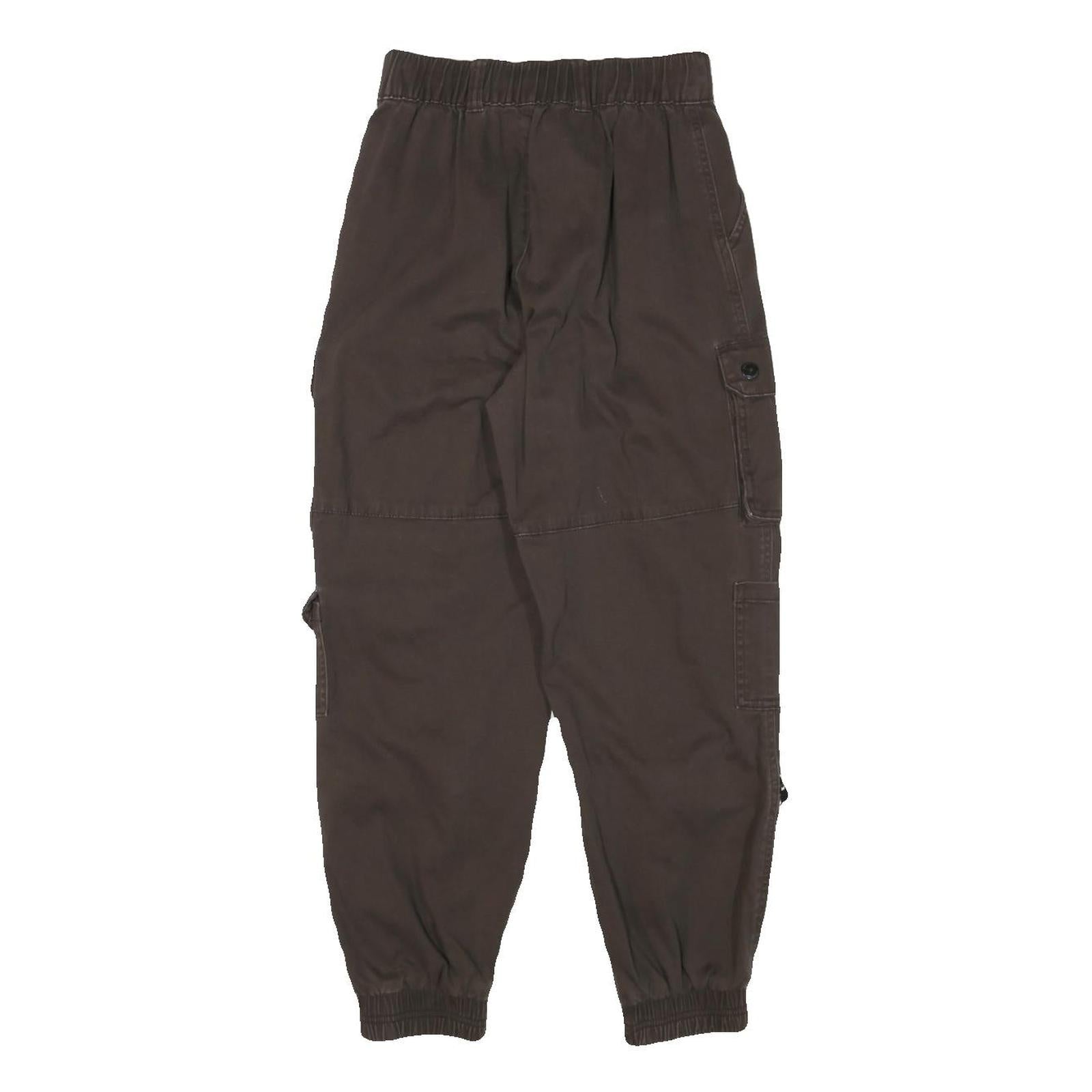 FB SISTER Womens Cotton Blend Brown Relaxed Cargo Trousers W24 L26 Utility Style