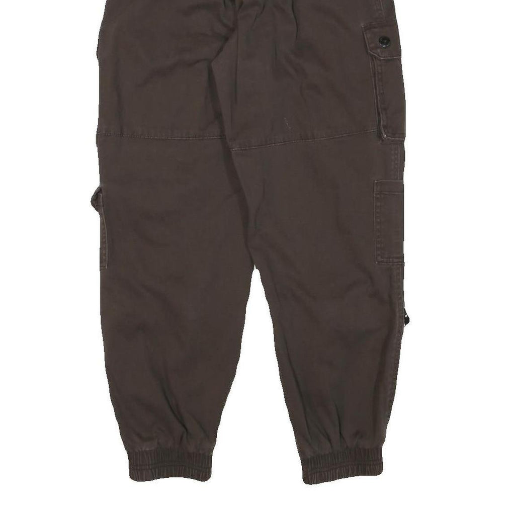 FB SISTER Womens Cotton Blend Brown Relaxed Cargo Trousers W24 L26 Utility Style