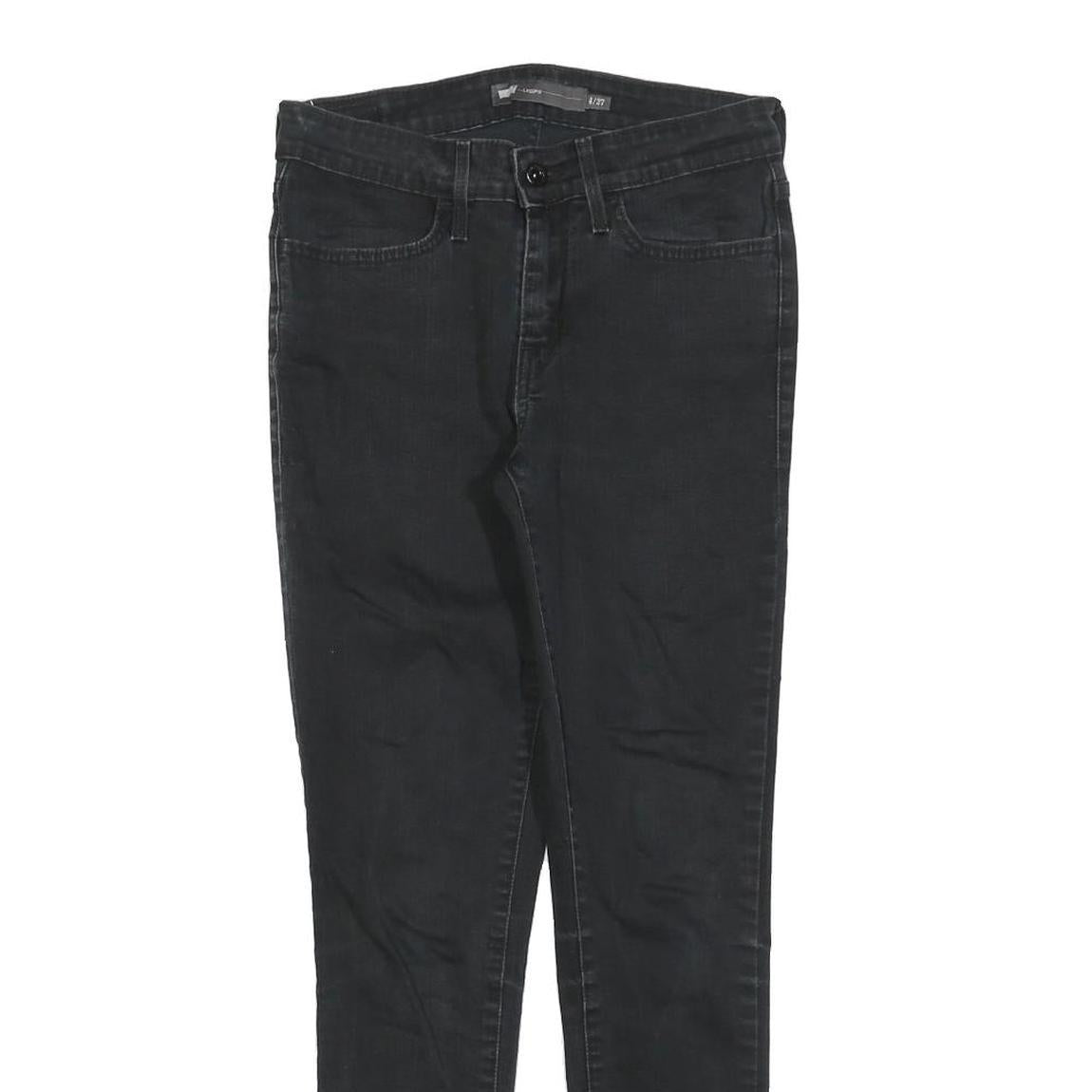 LEVI'S Womens Jeans Black Slim Skinny Denim Medium W27 L28 Zip Cotton Blend