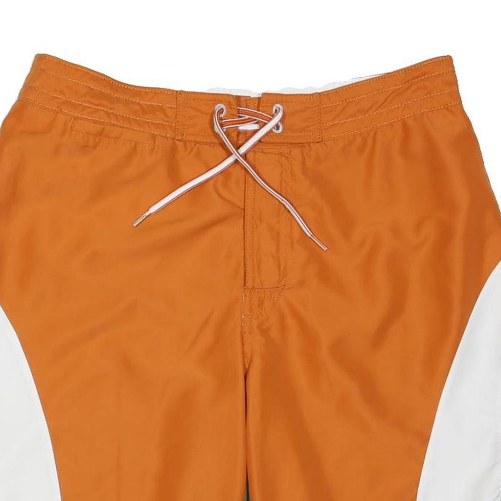 TIMBERLAND Mens Shorts Orange & Green Casual M W34 Lightweight Drawstring