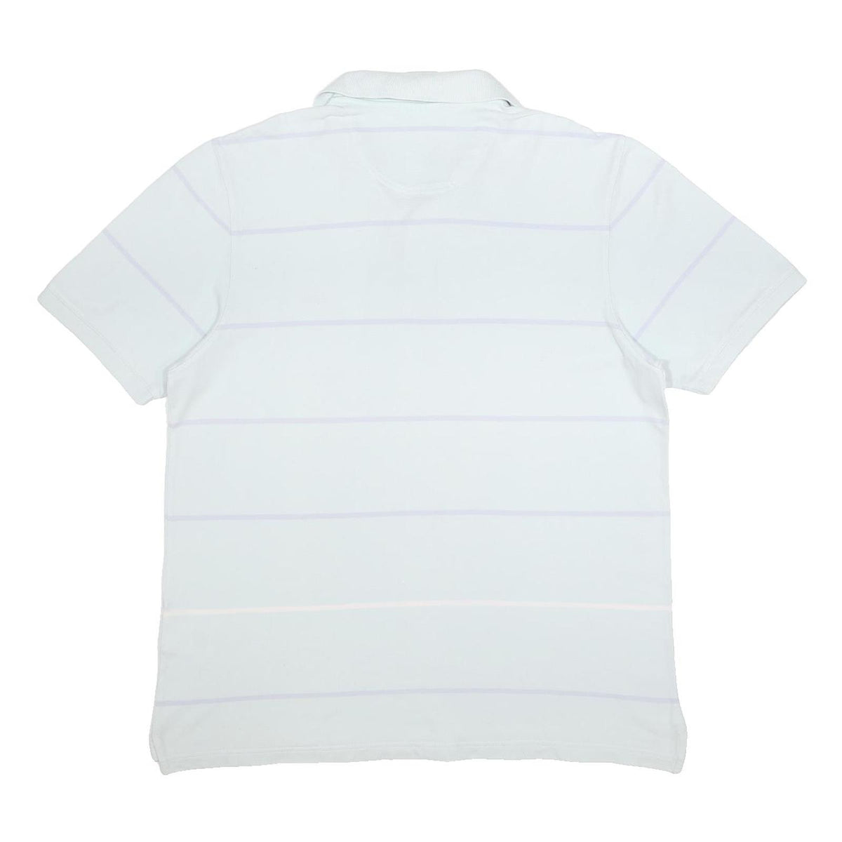 ADIDAS Mens White Short Sleeve Striped 2XL Polo Shirt Cotton Casual Basic
