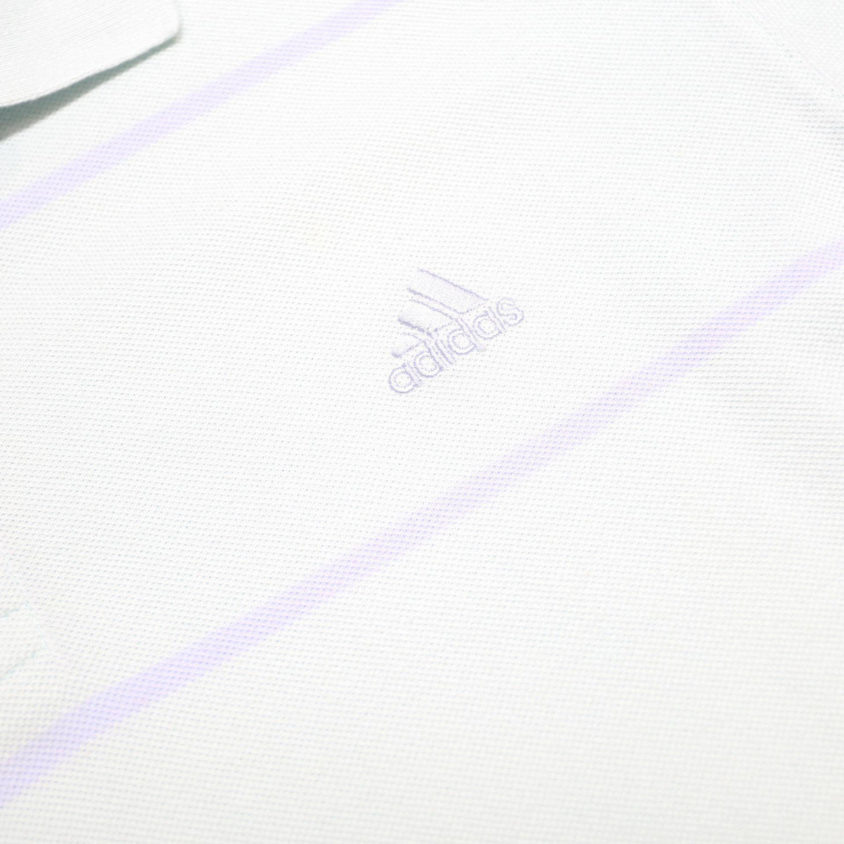 ADIDAS Mens White Short Sleeve Striped 2XL Polo Shirt Cotton Casual Basic