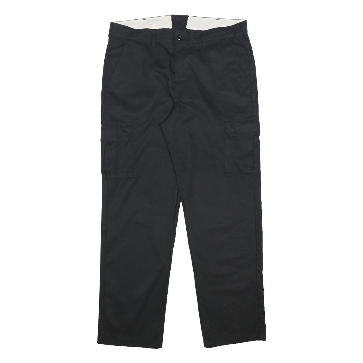RED KAP Mens Regular Fit Black Cargo Cotton Blend Trousers W38 L34 Workwear