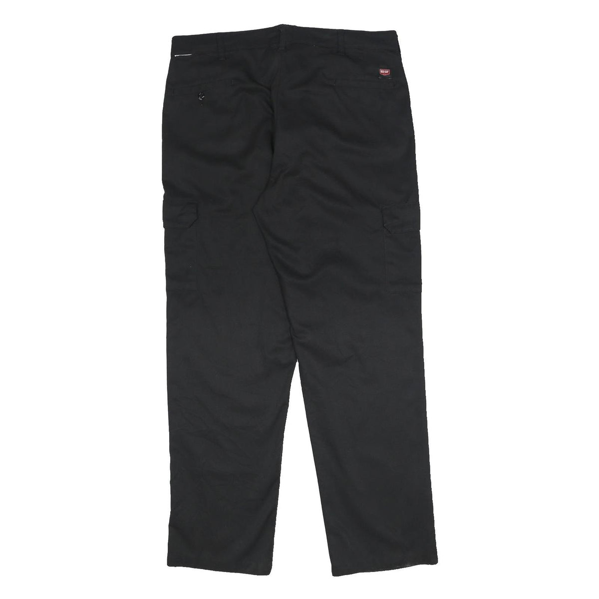RED KAP Mens Regular Fit Black Cargo Cotton Blend Trousers W38 L34 Workwear