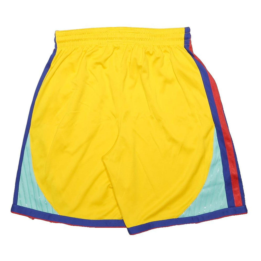 NIKE Mens Yellow Basketball Shorts L W30 NBA Swoosh Logo Athletic Gym