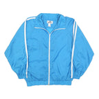 NATURAL IDENTITY Mens Blue Nylon Jacket S Zip Plain Lightweight Casual