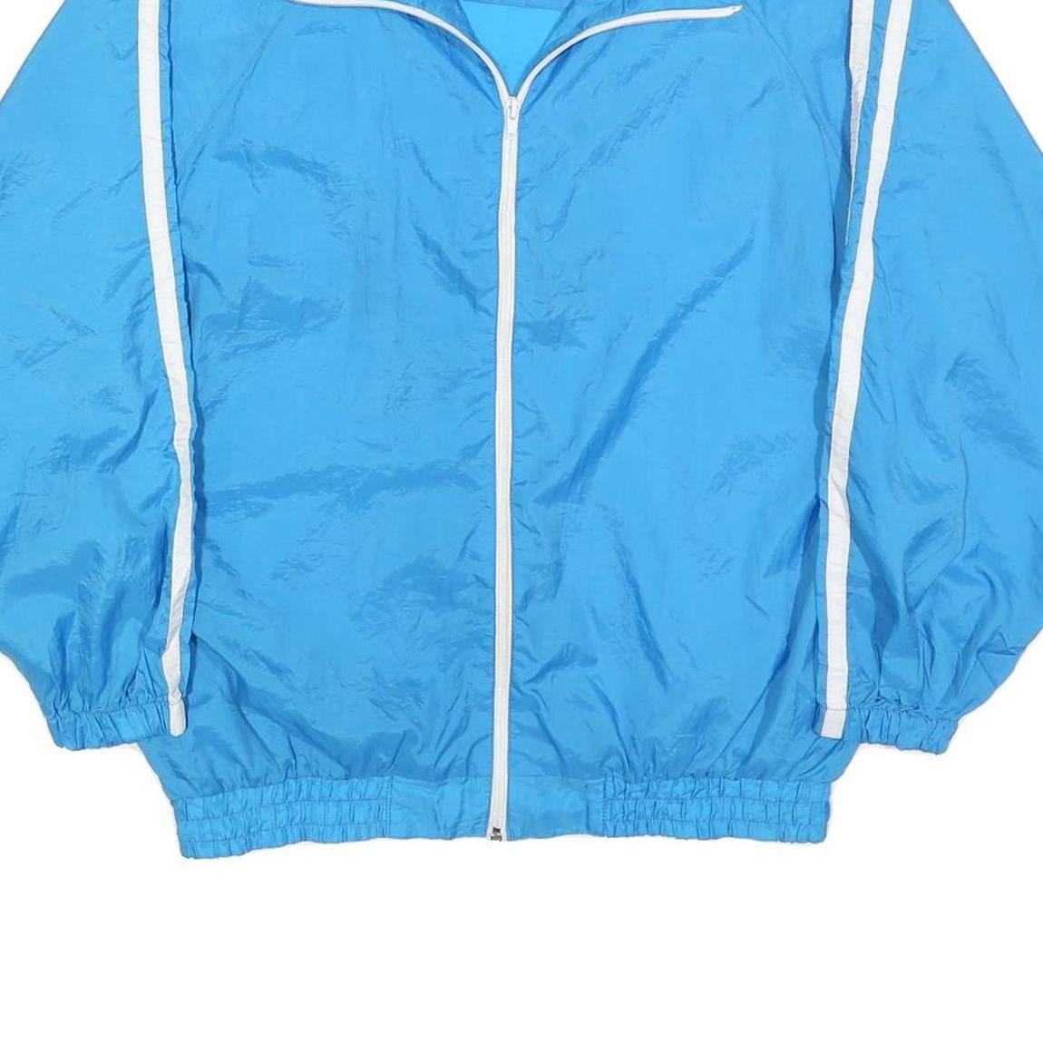 NATURAL IDENTITY Mens Blue Nylon Jacket S Zip Plain Lightweight Casual