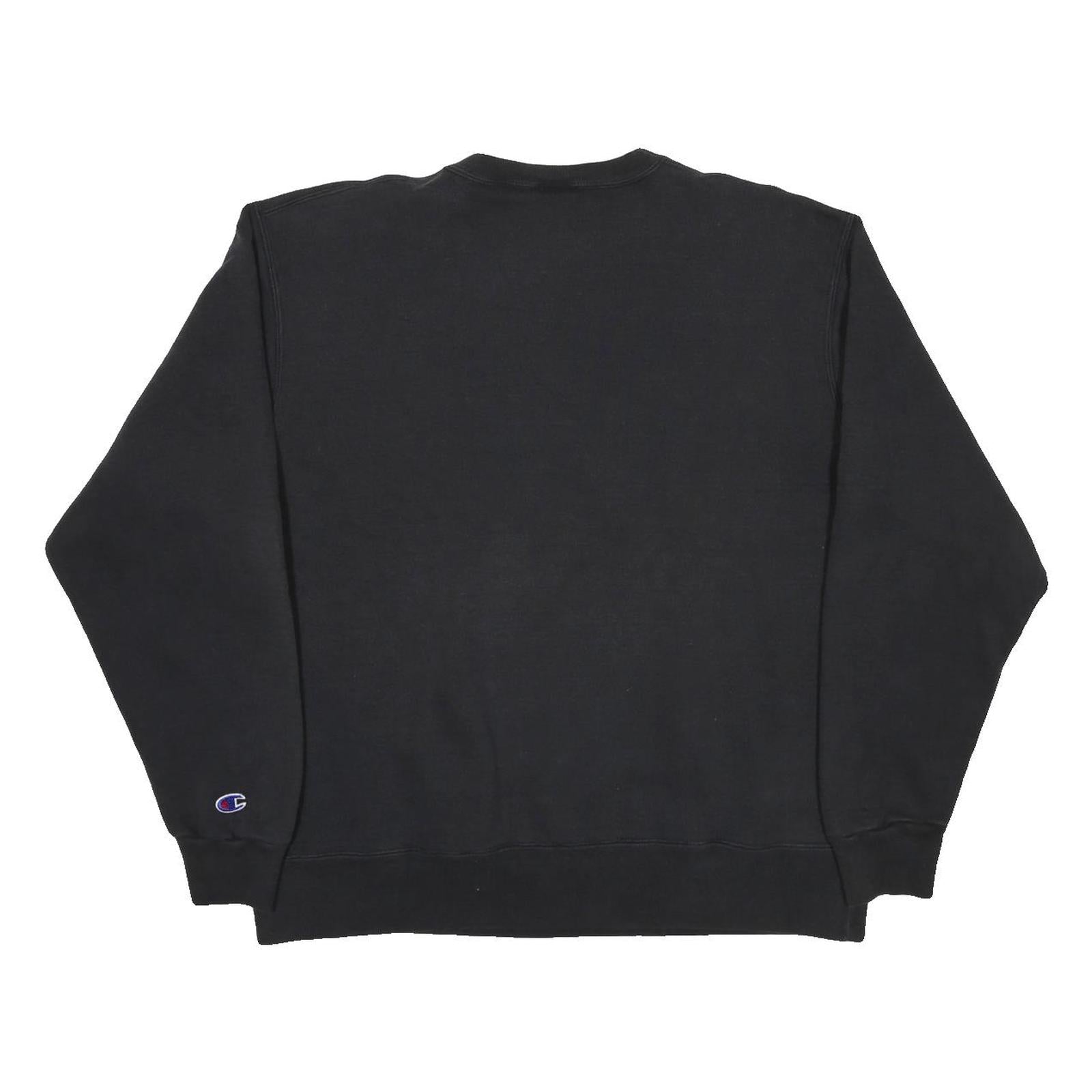 CHAMPION Womens Black Cotton Blend Crew Neck L Sweatshirt Casual Classic Comfort