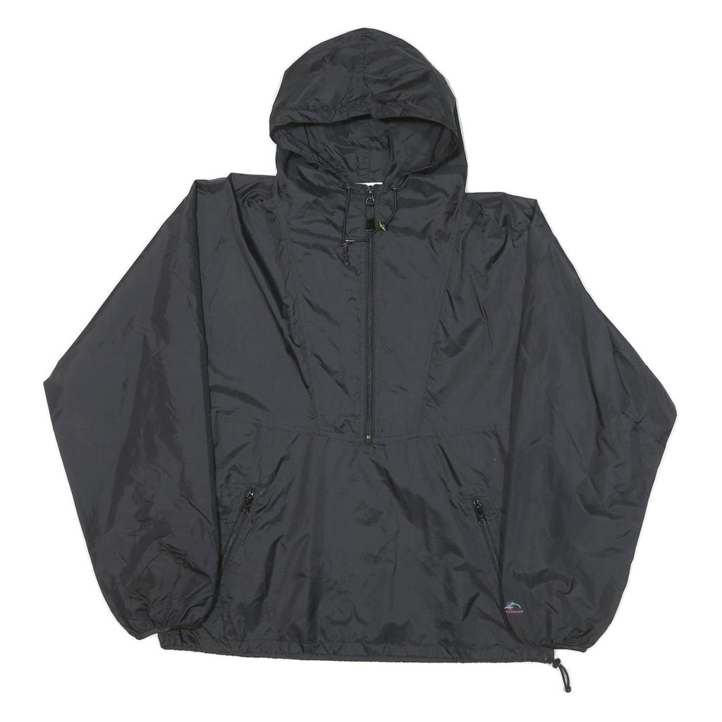 HELLY HANSEN Mens Black Outdoor Jacket M Nylon Plain Hooded Zip Pockets
