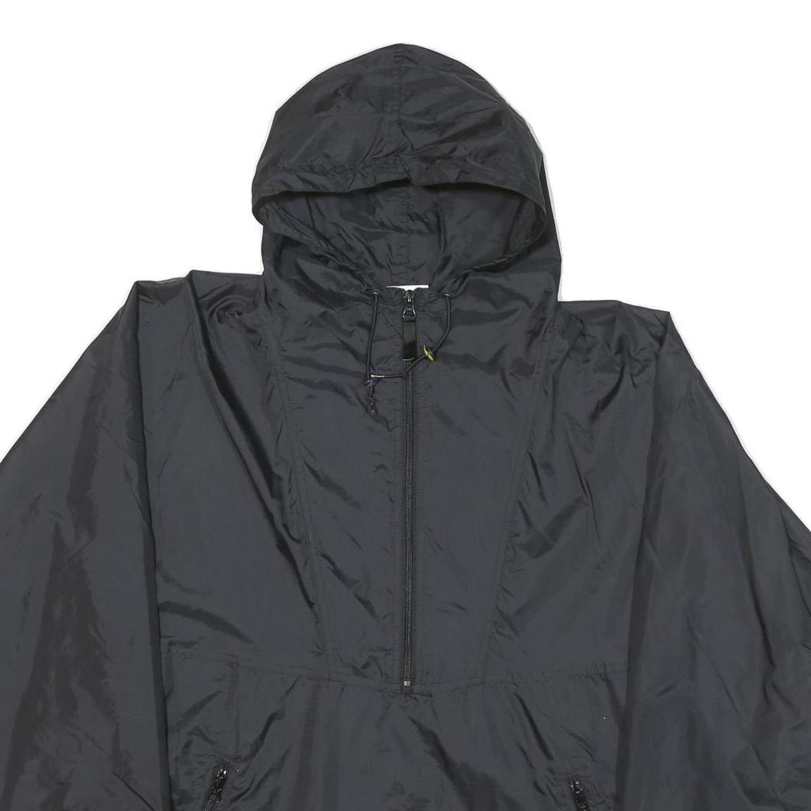 HELLY HANSEN Mens Black Outdoor Jacket M Nylon Plain Hooded Zip Pockets